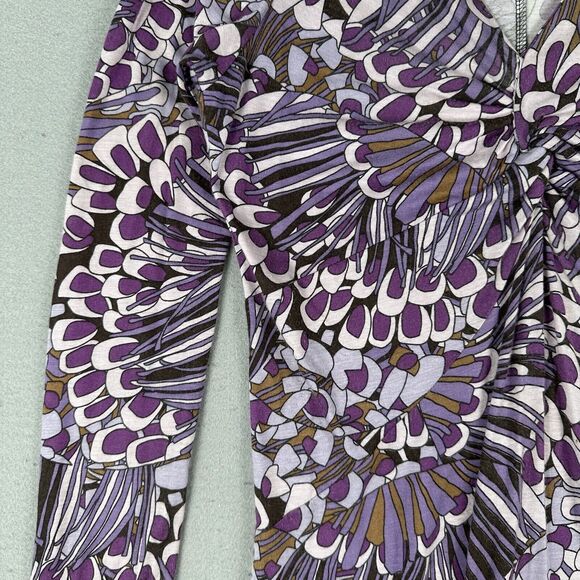 Vivian Shyu Floral Dress Women’s Small Purple Long Sleeve V Neck Midi - Picture 9 of 16